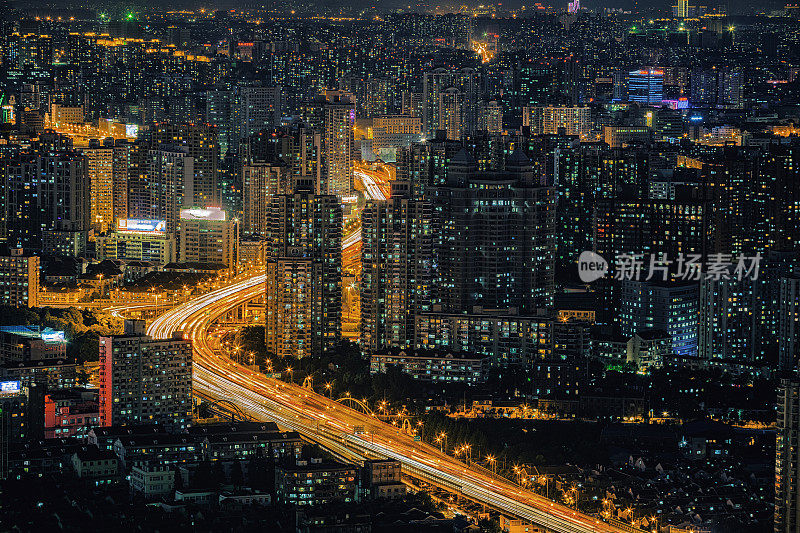 modern city with highway interchange